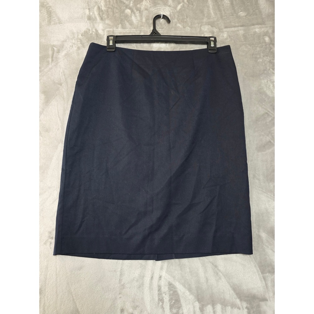 Merona Womens Navy Blue Stretch Pencil Skirt Size 14 Career Office Workwear - Picture 1 of 6